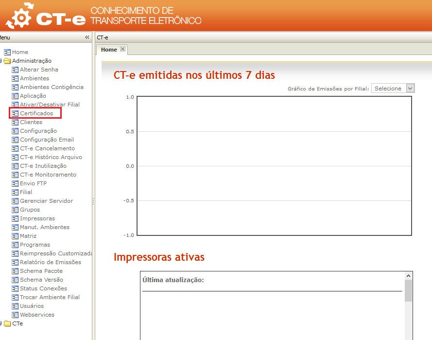 selecione certificados